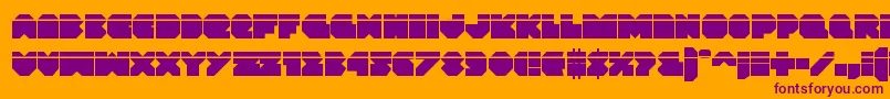 Vxrocketlaser Font – Purple Fonts on Orange Background