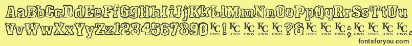 Rockyshoredemo Font – Black Fonts on Yellow Background