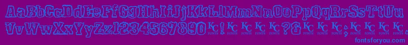 Rockyshoredemo Font – Blue Fonts on Purple Background