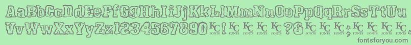 Rockyshoredemo Font – Gray Fonts on Green Background