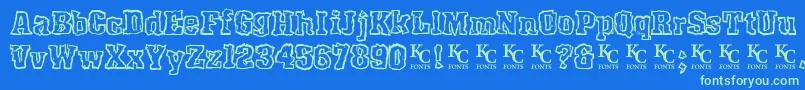 Rockyshoredemo Font – Green Fonts on Blue Background