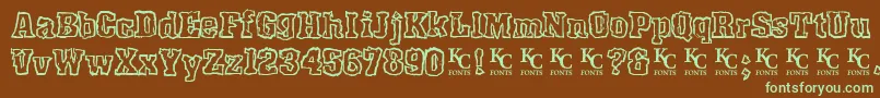 Rockyshoredemo Font – Green Fonts on Brown Background