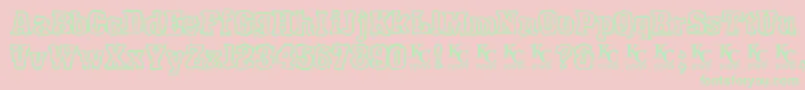 Rockyshoredemo Font – Green Fonts on Pink Background