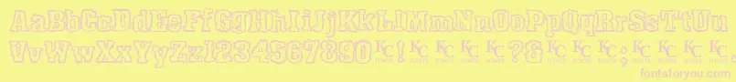 Rockyshoredemo Font – Pink Fonts on Yellow Background