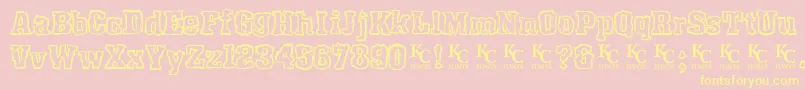 Rockyshoredemo Font – Yellow Fonts on Pink Background