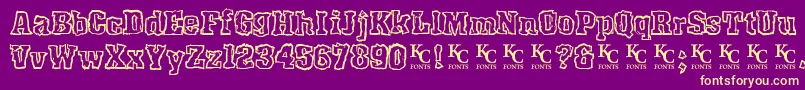 Rockyshoredemo Font – Yellow Fonts on Purple Background