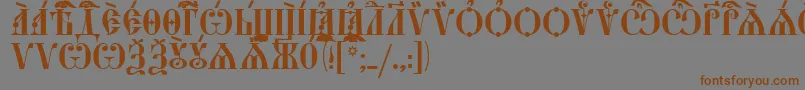 StarouspenskayaCapsUcs-Schriftart – Braune Schriften auf grauem Hintergrund