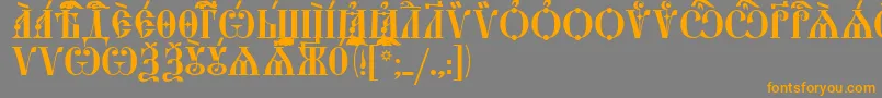 Fonte StarouspenskayaCapsUcs – fontes laranjas em um fundo cinza