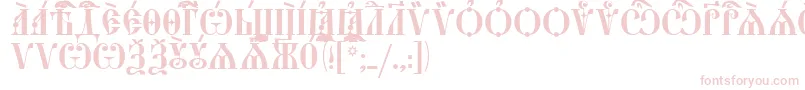 StarouspenskayaCapsUcs-Schriftart – Rosa Schriften auf weißem Hintergrund