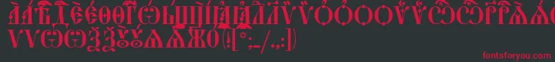 StarouspenskayaCapsUcs Font – Red Fonts on Black Background