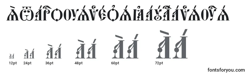Размеры шрифта StarouspenskayaCapsUcs