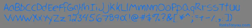 Czcionka LukaRegular – niebieskie czcionki na szarym tle