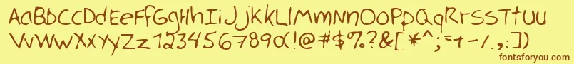 LukaRegular Font – Brown Fonts on Yellow Background