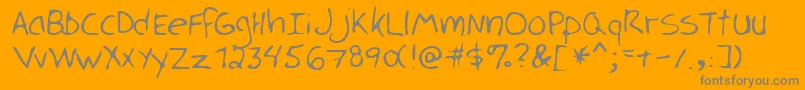 LukaRegular-Schriftart – Graue Schriften auf orangefarbenem Hintergrund