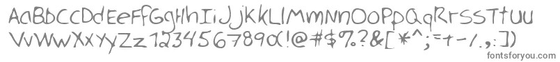 フォントLukaRegular – 白い背景に灰色の文字
