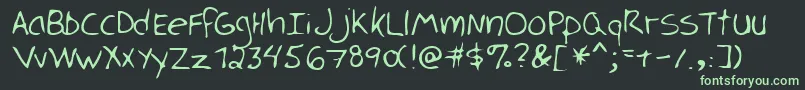 LukaRegular Font – Green Fonts on Black Background