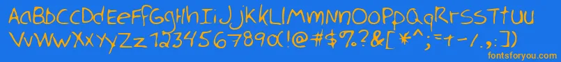 LukaRegular Font – Orange Fonts on Blue Background