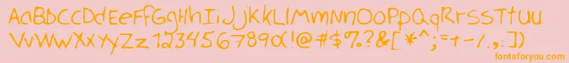LukaRegular Font – Orange Fonts on Pink Background