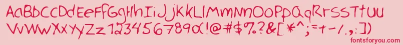 LukaRegular Font – Red Fonts on Pink Background