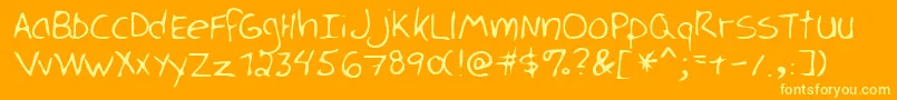 LukaRegular Font – Yellow Fonts on Orange Background