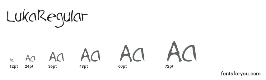 LukaRegular Font Sizes