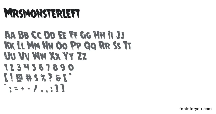 Fuente Mrsmonsterleft - alfabeto, números, caracteres especiales