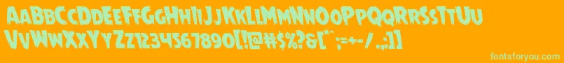 Mrsmonsterleft Font – Green Fonts on Orange Background