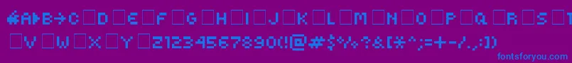 Шрифт KovenskySmallMedium – синие шрифты на фиолетовом фоне