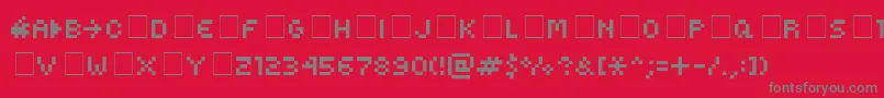 KovenskySmallMedium Font – Gray Fonts on Red Background