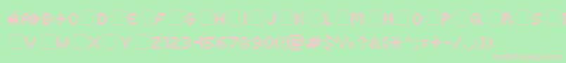 KovenskySmallMedium-fontti – vaaleanpunaiset fontit vihreällä taustalla