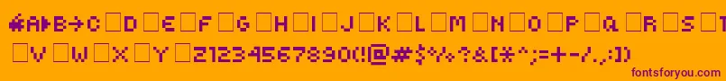 Шрифт KovenskySmallMedium – фиолетовые шрифты на оранжевом фоне