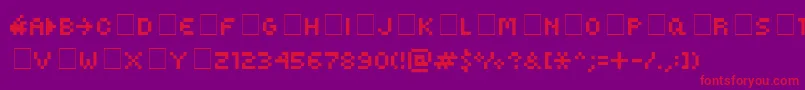 KovenskySmallMedium Font – Red Fonts on Purple Background
