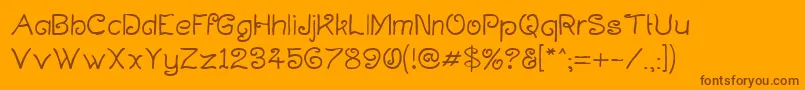 Curlmudg-Schriftart – Braune Schriften auf orangefarbenem Hintergrund