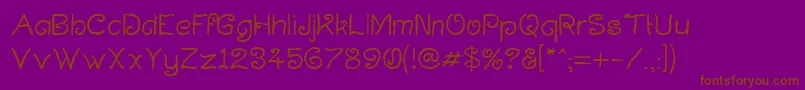 Curlmudg-Schriftart – Braune Schriften auf violettem Hintergrund