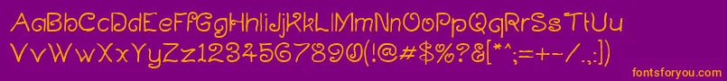 Curlmudg Font – Orange Fonts on Purple Background