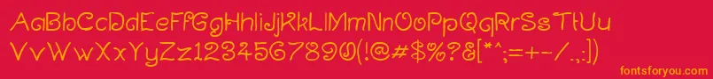 Curlmudg Font – Orange Fonts on Red Background