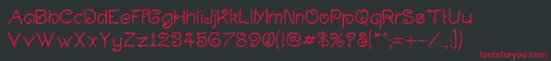 フォントCurlmudg – 黒い背景に赤い文字