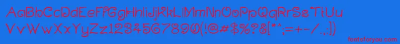 Curlmudg Font – Red Fonts on Blue Background