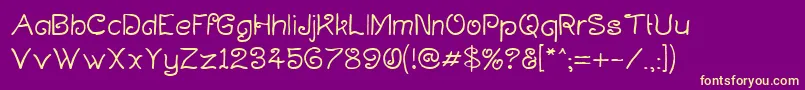 Curlmudg Font – Yellow Fonts on Purple Background