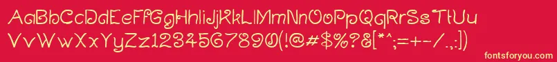 Curlmudg-Schriftart – Gelbe Schriften auf rotem Hintergrund
