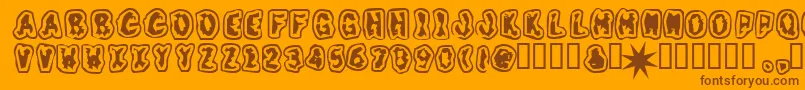 Weitere Informationen zur Grunt-Schriftart Grunt-Schriftart – Braune Schriften auf orangefarbenem Hintergrund