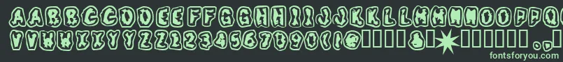 Grunt-fontti – vihreät fontit mustalla taustalla