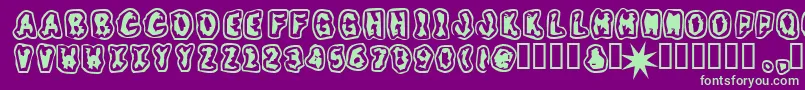 Grunt Font – Green Fonts on Purple Background