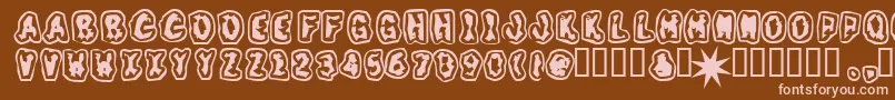 Grunt Font – Pink Fonts on Brown Background