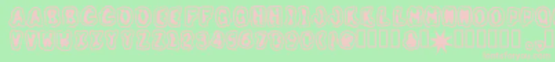 Grunt-Schriftart – Rosa Schriften auf grünem Hintergrund