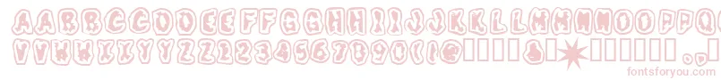 Grunt-Schriftart – Rosa Schriften auf weißem Hintergrund
