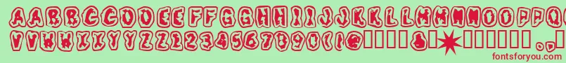 Grunt Font – Red Fonts on Green Background