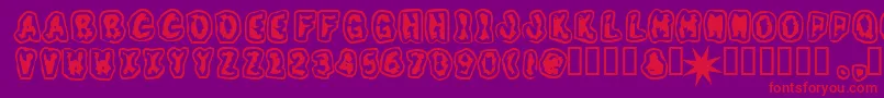 Grunt Font – Red Fonts on Purple Background