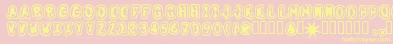 Grunt Font – Yellow Fonts on Pink Background