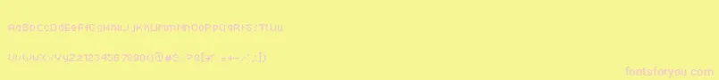 フォントTechkr – ピンクのフォント、黄色の背景